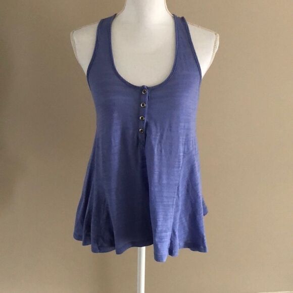 Splendid Blue/Purple Four Button Tank Top - Picture 1 of 5
